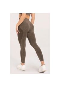 GYM GLAMOUR - Legginsy fitness damskie Gym Glamour seamless. Kolor: szary. Sport: fitness