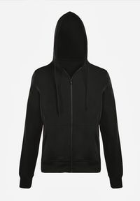 Renee - Czarna Bluza z Kapturem Zapinana na Suwak Edan. Okazja: na co dzień. Typ kołnierza: kaptur. Kolor: czarny. Materiał: jeans, polar. Styl: casual, klasyczny, sportowy #8