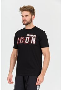 DSQUARED2 Czarny t-shirt Icon Scribble Cool Fit Tee. Kolor: czarny #2