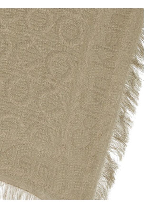 Calvin Klein Chusta Monogram Jacquard Scarf K60K608779 Zielony. Kolor: zielony