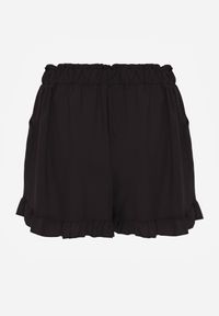 Renee - Czarne Szorty Agathima. Okazja: na co dzień. Kolor: czarny. Materiał: materiał, wiskoza. Długość: krótkie. Wzór: aplikacja, nadruk, gładki. Styl: casual, elegancki #2