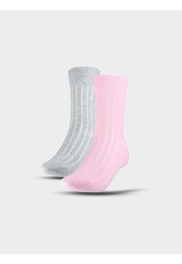 4f - 4F Skarpetki casual za kostkę (2-pack) damskie - multikolor 35-38. Kolor: wielokolorowy. Materiał: bawełna, włókno, materiał, poliamid
