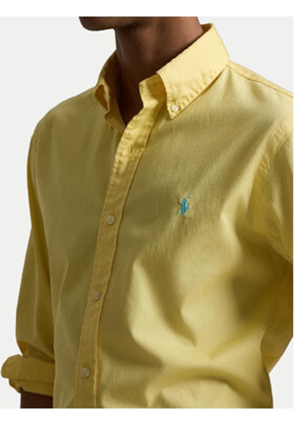 Polo Ralph Lauren Koszula 710B20512005 Żółty Custom Fit. Typ kołnierza: polo. Kolor: żółty. Materiał: bawełna