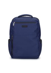 Wittchen - Męski plecak na laptopa 15,6” z boczną kieszenią. Kolor: niebieski. Materiał: poliester. Styl: casual, klasyczny #1