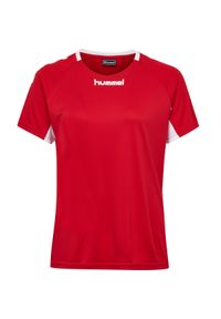 Koszulka sportowa z krótkim rękawem damska Hummel Core Team Jersey Woman S/S. Kolor: czerwony. Materiał: jersey. Długość rękawa: krótki rękaw. Długość: krótkie
