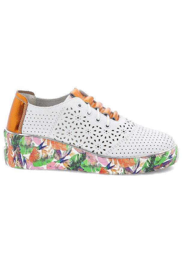 Białe Sneakersy Artiker Ażurowe Obuwie Damskie. Zapięcie: sznurówki. Kolor: biały. Materiał: materiał. Szerokość cholewki: normalna. Wzór: ażurowy. Styl: sportowy