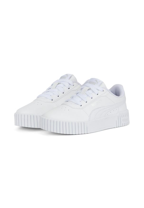 Puma - Dziecięce sneakersy Carina 2.0 PUMA White Silver Gray. Kolor: szary, biały, wielokolorowy. Sezon: lato. Sport: turystyka piesza