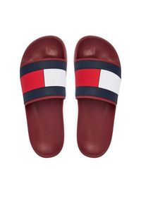 TOMMY HILFIGER - Tommy Hilfiger Klapki Core Hilfiger Flag Pool Slide FM0FM05798 Czerwony. Kolor: czerwony. Materiał: skóra #4