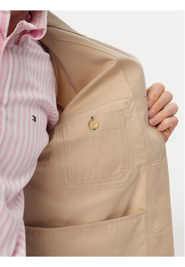 TOMMY HILFIGER - Tommy Hilfiger Kurtka przejściowa MW0MW38712 Beżowy jasny Regular Fit. Kolor: beżowy. Materiał: bawełna