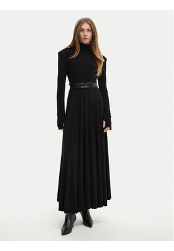 NORMA KAMALI Sukienka wieczorowa KK3243PLF87001 Czarny Slim Fit. Kolor: czarny. Materiał: syntetyk. Styl: wizytowy