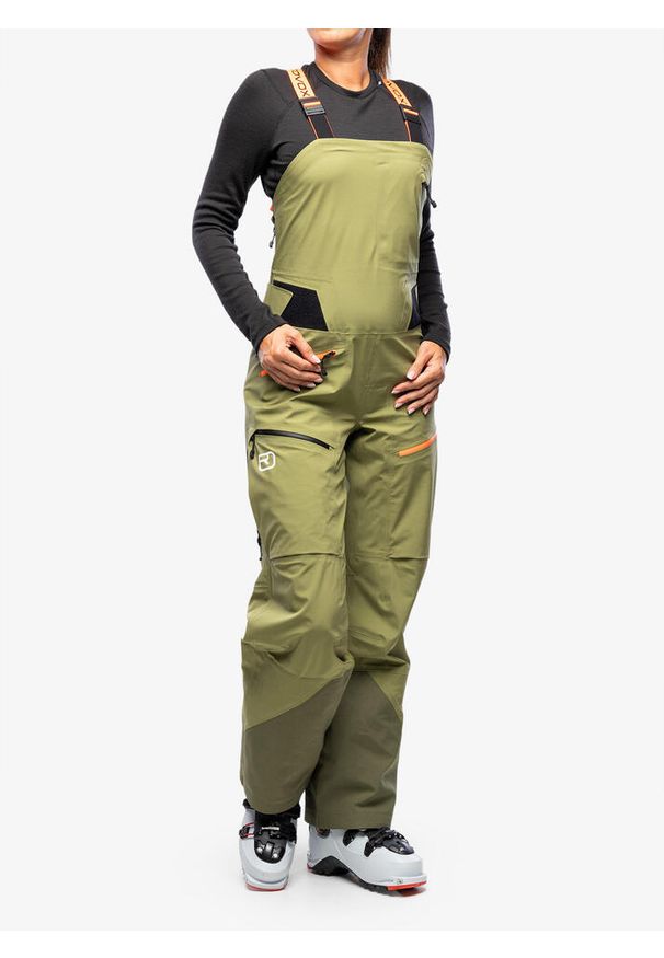 ORTOVOX - Spodnie skiturowe damskie Ortovox 3L Deep Shell Bib Pants. Kolor: zielony. Sezon: zima. Sport: narciarstwo