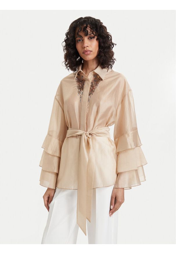 ACCESS FASHION Koszula 63-7068-125 Beżowy jasny Relaxed Fit. Kolor: beżowy. Materiał: lyocell