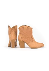Zapato - dziurkowane kowbojki - skóra naturalna - model 470 - kolor camelowy (39). Materiał: skóra #2