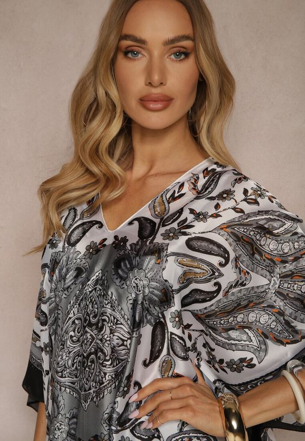 Renee - Czarne Ponczo Narzutka z Wiskozy i Jedwabiu w Stylu Boho Acera. Kolor: czarny. Materiał: jedwab, wiskoza. Sezon: lato. Styl: boho