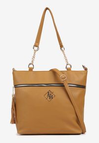 Renee - Brązowa Torebka Typu Shopper z Ozdobnymi Rączkami i Paskiem na Ramię Idaloriela. Kolor: brązowy. Styl: elegancki, casual. Rodzaj torebki: na ramię