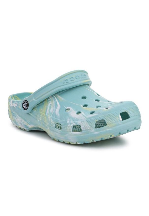 Klapki Crocs Classic Marbled Clog W 206867-4SU niebieskie. Kolor: niebieski. Materiał: syntetyk. Sezon: lato. Styl: elegancki, klasyczny