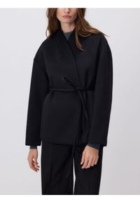 Reserved - Kurtka z wełną - czarny. Kolor: czarny. Materiał: wełna