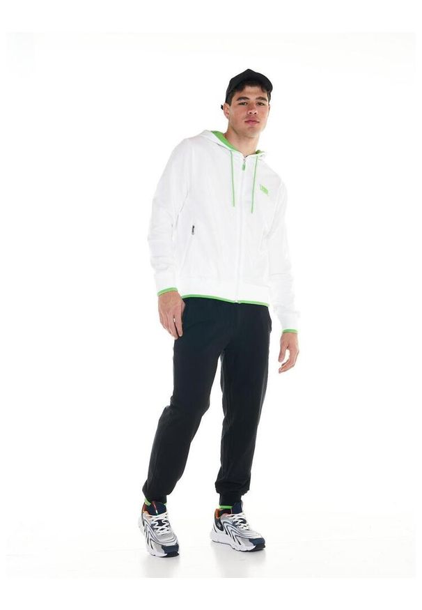 LEONE 1947 APPAREL - Sportowy dres męski Fluo z kapturem. Kolor: czarny, biały, wielokolorowy. Materiał: dresówka. Sport: fitness