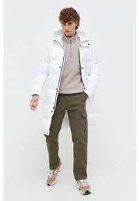 Hollister Co. kurtka męska kolor biały zimowa. Kolor: biały. Materiał: poliester. Sezon: zima #3