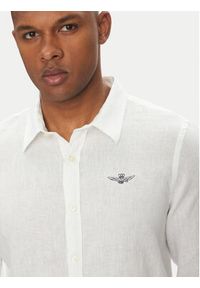 Aeronautica Militare Koszula 251CA1239CT3089 Biały Regular Fit. Kolor: biały. Materiał: len