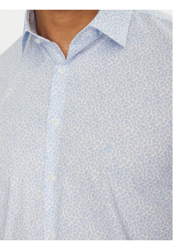 Calvin Klein Koszula K10K114314 Błękitny Slim Fit. Kolor: niebieski. Materiał: bawełna