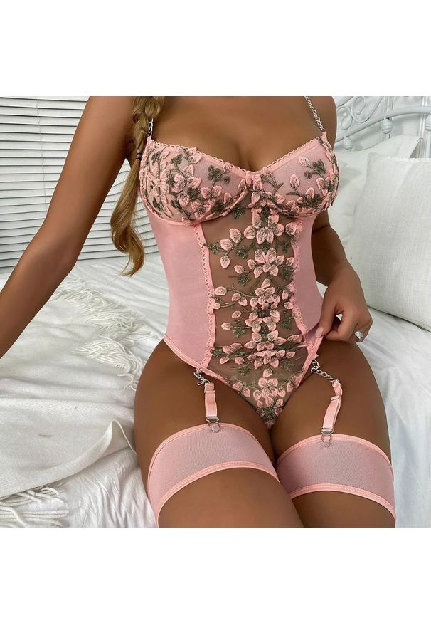 Intica - Body koronkowe damskie na specjalne okazje Jobina. Kolor: czarny. Materiał: koronka