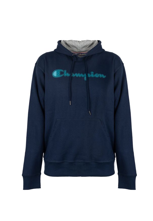 Champion Bluza "Hoodie" | HBGF89H586N9A | Mężczyzna | Granatowy. Okazja: na co dzień. Typ kołnierza: kaptur. Kolor: niebieski. Materiał: bawełna, poliester. Wzór: aplikacja. Styl: casual