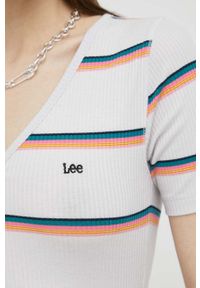 Lee t-shirt damski. Materiał: dzianina. Długość: krótkie #4