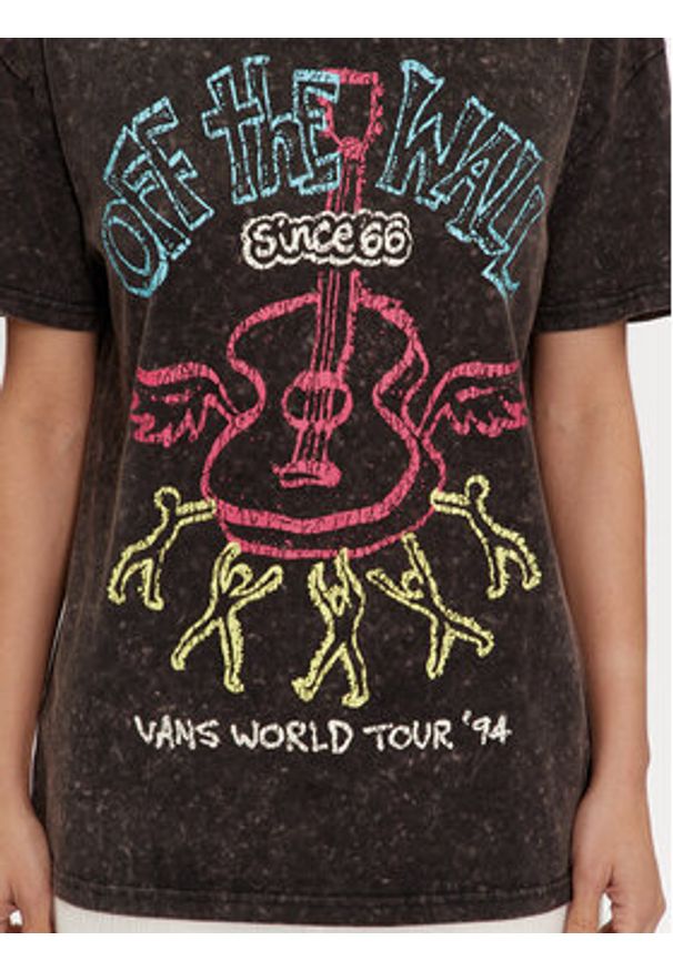 Vans T-Shirt Guitar Solo Oversized VN000GJ6 Czarny Regular Fit. Kolor: czarny. Materiał: bawełna