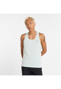 Koszulka męska New Balance MT43512CYS – zielona. Kolor: zielony. Materiał: materiał, poliester