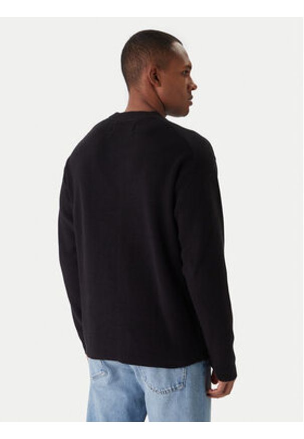 Calvin Klein Jeans Sweter J30J322460 Czarny Loose Fit. Kolor: czarny. Materiał: bawełna