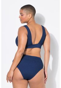ULLA POPKEN - Damskie Figi od bikini figi wysoki stan drobna faktura. Stan: podwyższony. Kolekcja: plus size. Kolor: niebieski. Materiał: poliester, elastan, poliamid, materiał