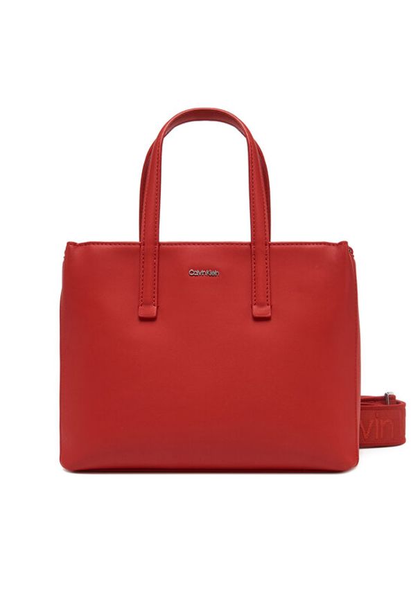 Calvin Klein Torebka Ck Must Small Tote K60K612904 Czerwony. Kolor: czerwony. Materiał: skórzane