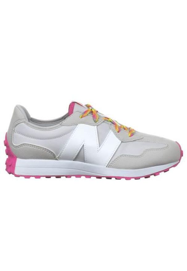 Buty do chodzenia damskie New Balance GS327LCA. Zapięcie: sznurówki. Kolor: szary. Materiał: syntetyk, tkanina, materiał. Szerokość cholewki: normalna. Sport: turystyka piesza