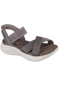 skechers - Sandały Skechers Ultra Flex 3.0 - Nev, Kobiety. Kolor: szary. Materiał: materiał