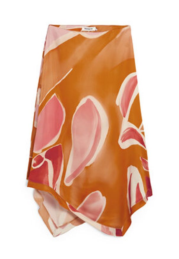 Desigual Spódnica midi 26SWFW13 Pomarańczowy Regular Fit. Kolor: pomarańczowy. Materiał: wiskoza. Długość: midi