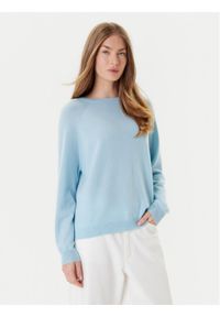 Marella Sweter Tesa 2523366171 Błękitny Relaxed Fit. Kolor: niebieski. Materiał: kaszmir