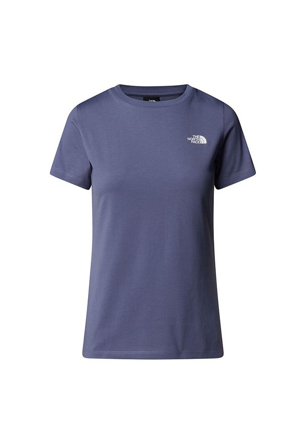 Koszulka damska The North Face Simple Dome 0A87NHBTR1 - fioletowa. Kolor: fioletowy. Materiał: poliester, bawełna. Długość rękawa: krótki rękaw. Długość: krótkie. Wzór: nadruk