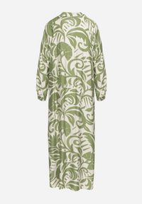 Born2be - Zielona Sukienka Szmizjerka Zapinana na Guziki z Falbanką Lavernia. Okazja: na co dzień, na randkę. Typ kołnierza: kołnierz z falbankami, dekolt w kształcie V. Kolor: zielony. Materiał: wiskoza, jeans, materiał. Długość rękawa: długi rękaw. Typ sukienki: szmizjerki. Styl: casual, elegancki, klasyczny #7