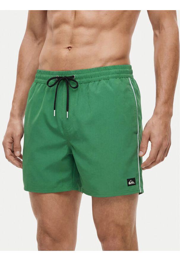 Quiksilver Szorty kąpielowe Stretch Piped Volley 16 EQYJV04211 Zielony Regular Fit. Kolor: zielony. Materiał: syntetyk