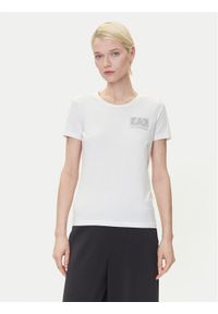 EA7 Emporio Armani T-Shirt 7W000492 AF10373 U0005 Écru Regular Fit. Materiał: bawełna