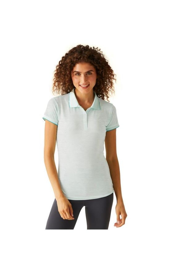 Regatta - Koszulka turystyczna polo damska Remex II. Typ kołnierza: polo. Kolor: niebieski. Materiał: materiał