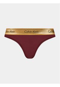 Calvin Klein Underwear Stringi 000QF7449E Bordowy. Kolor: czerwony. Materiał: bawełna #1