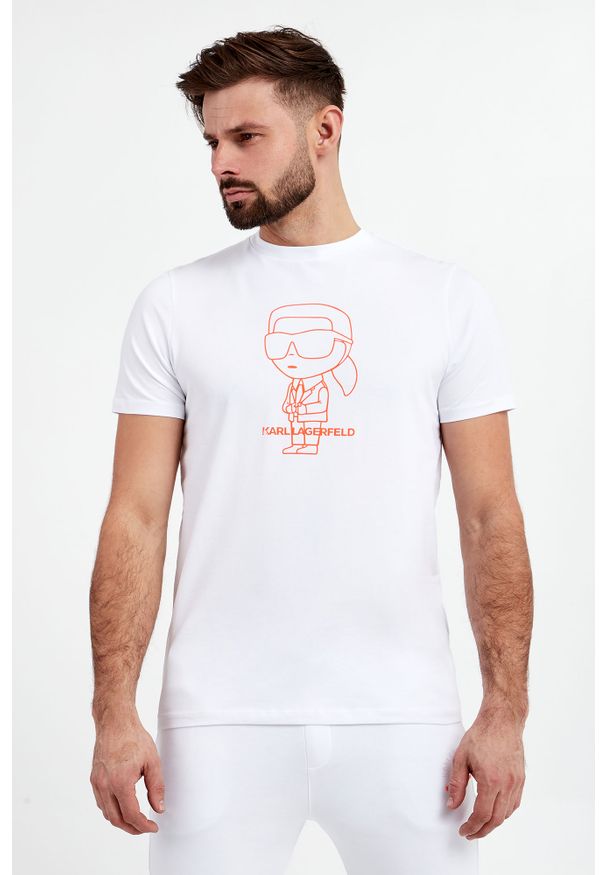 Karl Lagerfeld - T-shirt męski KARL LAGERFELD. Materiał: włókno, bawełna. Wzór: nadruk