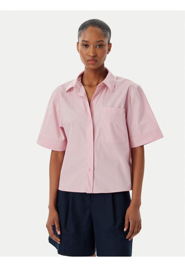 TOMMY HILFIGER - Tommy Hilfiger Koszula WW0WW48899 Różowy jasny Relaxed Fit. Kolor: różowy. Materiał: bawełna