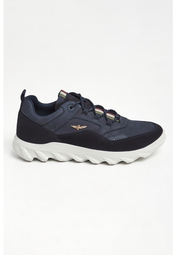 Aeronautica Militare - Sneakersy męskie zamszowe AERONAUTICA MILITARE. Materiał: zamsz, skóra