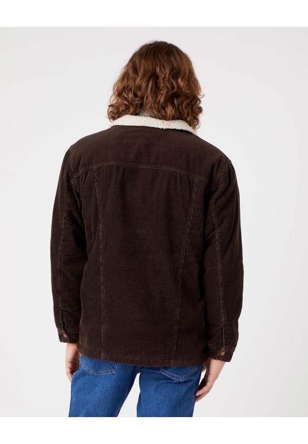 Wrangler - WRANGLER SHERPA JACKET MĘSKA KURTKA PRZEJŚCIOWA DELICIOSO BROWN W445AHH38 112324535
