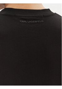 Karl Lagerfeld - KARL LAGERFELD T-Shirt 755021 552224 Czarny Regular Fit. Typ kołnierza: dekolt w karo. Kolor: czarny. Materiał: bawełna #4