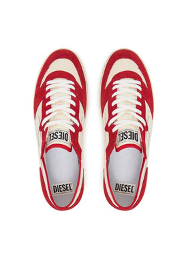 Diesel Sneakersy S-Leroji D-1 Low Y03489P8119 HA678 Czerwony. Kolor: czerwony. Materiał: zamsz, skóra