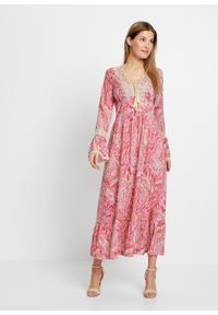 bonprix - Sukienka z dżerseju. Kolor: różowy. Materiał: jersey. Długość: maxi #2